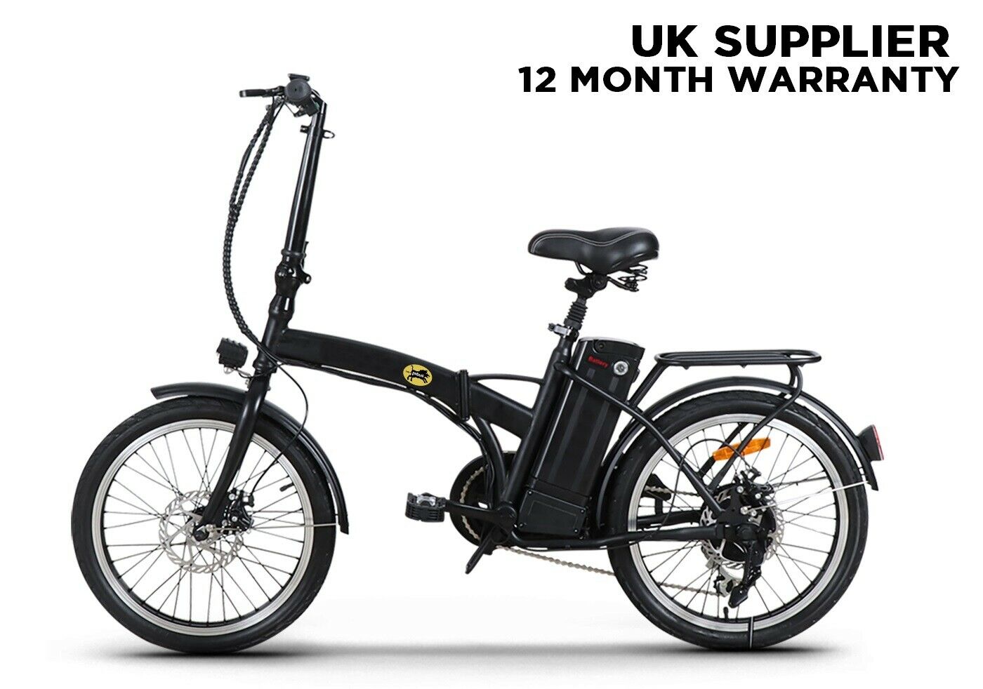 RoadHog EBike Electric Bicycle Folding Bike 250W Professional Commuter - BLACK