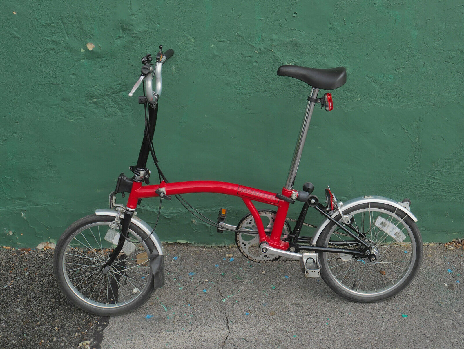 Brompton bike, red, 3 speed, 1990s model - Folding Bikes 4U