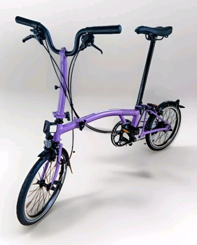 Brompton C Line Explore Pop Lilac Mid Bar Folding Bike M6L Worldwide Shipping
