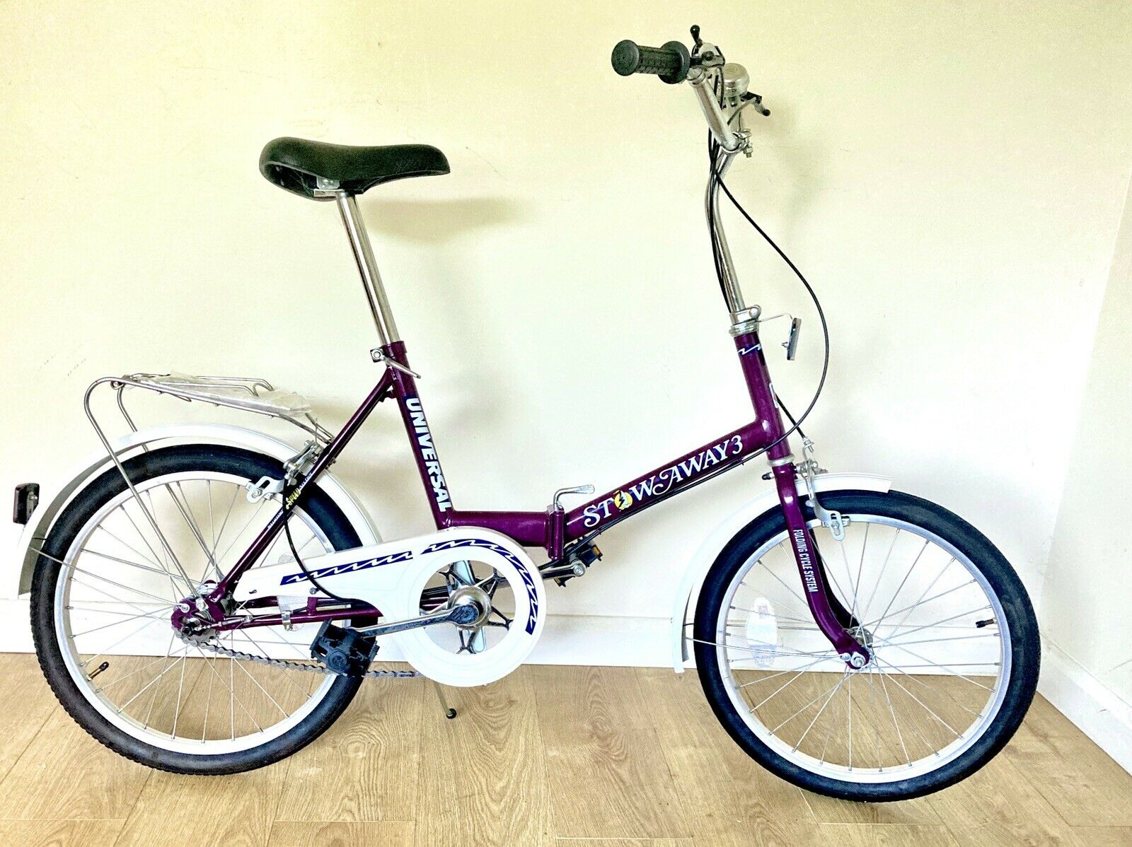1998 VINTAGE UNIVERSAL STOWAWAY 3 FOLDING BIKE EXCELLENT 3 SPEED  HUB GEARS - Folding Bikes 4U