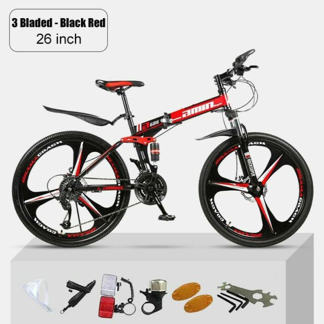 Amin Bike Folding Mountain Bike Gear 21 Speed Folding Racing MTB Bicycle  - Folding Bikes 4U