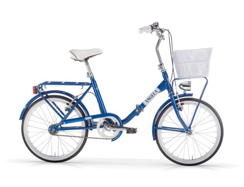 Bike Angela Foldable 20 1 Speeds Blue Carbike MBM Basket Optional - Folding Bikes 4U