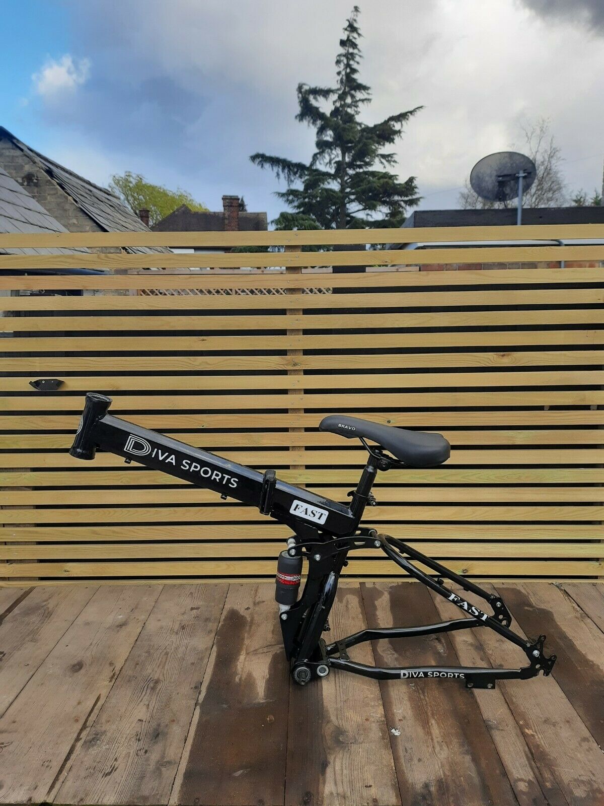 Bike Frame Folding Suspension Fatbike Diva Sports Black 26 X4.0 disk brakes - Folding Bikes 4U