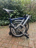 Brompton T5 Vintage 5 Speed 1994/5 Cobalt Blue M Bars Rack Folding Bike Brooks - Folding Bikes 4U