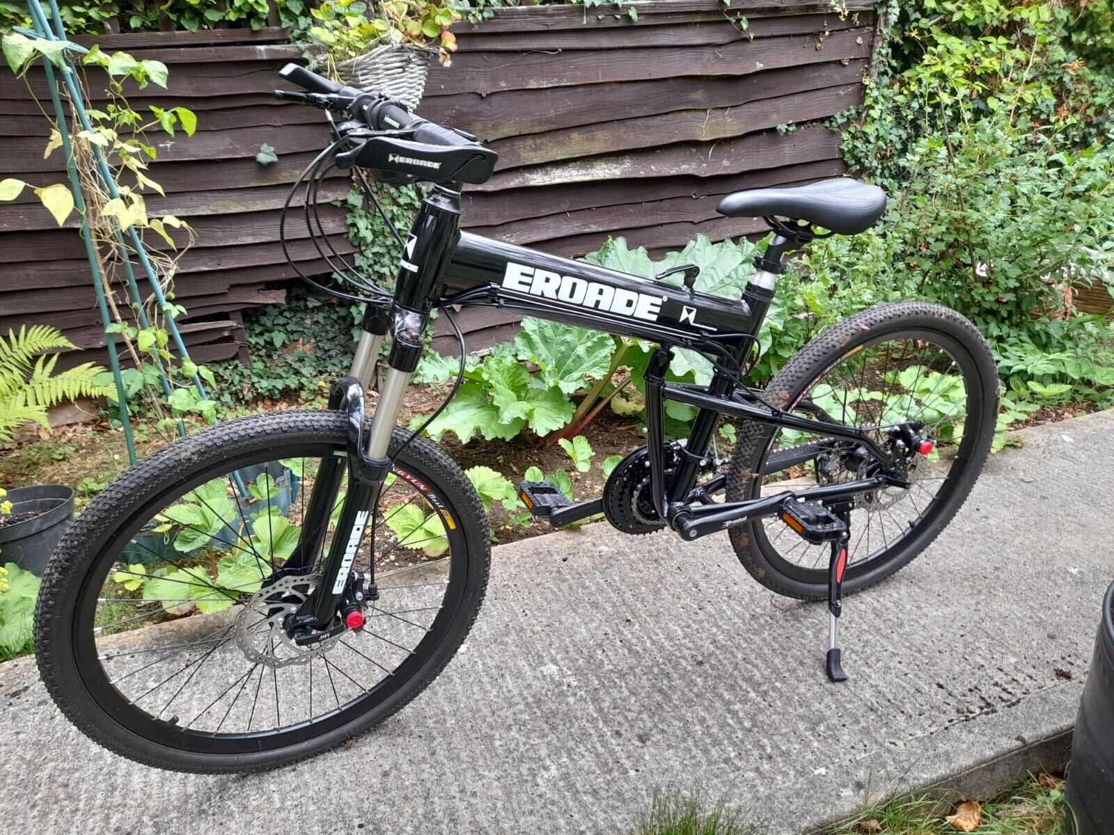 Eroade Black Folding Mountain Bike; 16 inch frame; 24 inch wheel; 27 Speed - Folding Bikes 4U