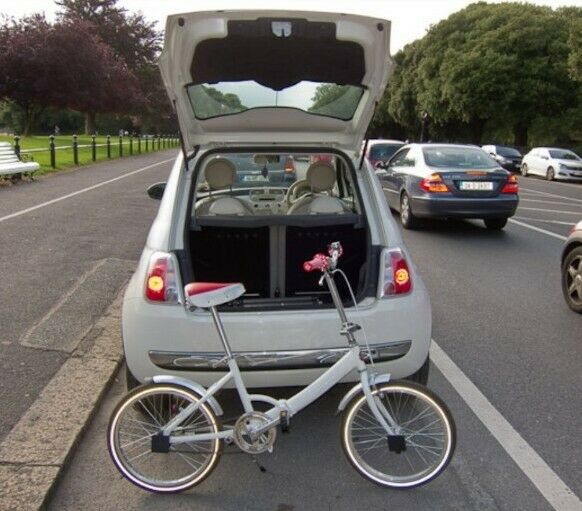 Fiat 500 POP Folding Bike - Unisex - Pearly White - 10 Kilo's - Super Rare - VGC - Folding Bikes 4U
