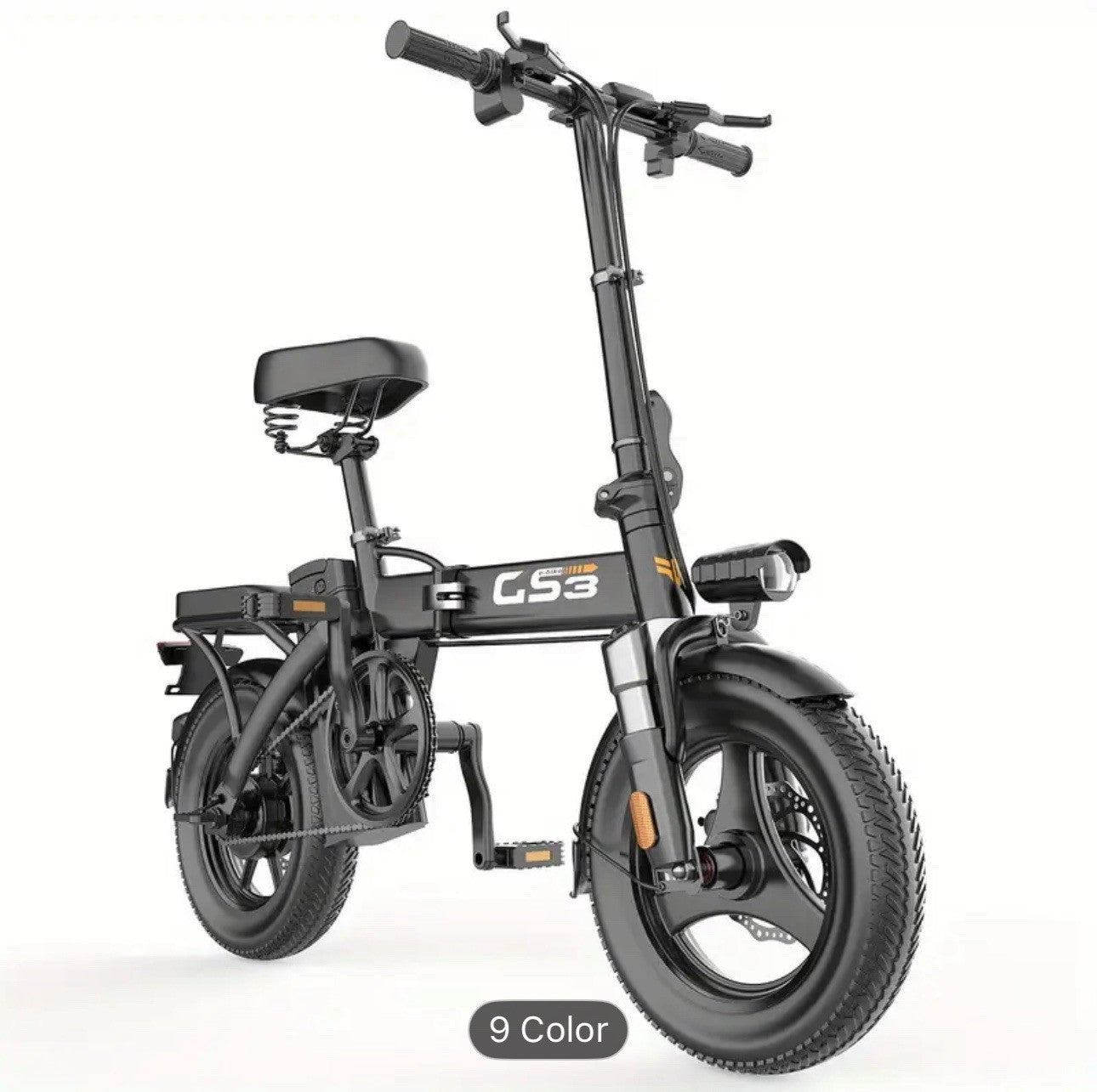 GS3 e-bike with 14 inch wheels, shock absorbers, 3 point fold - cheapest e-bike! - Folding Bikes 4U