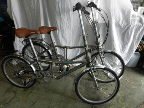 Pair of Dahon Quest 20" Stainless steel folding bikes  7 speed shimano gears VGC - Folding Bikes 4U