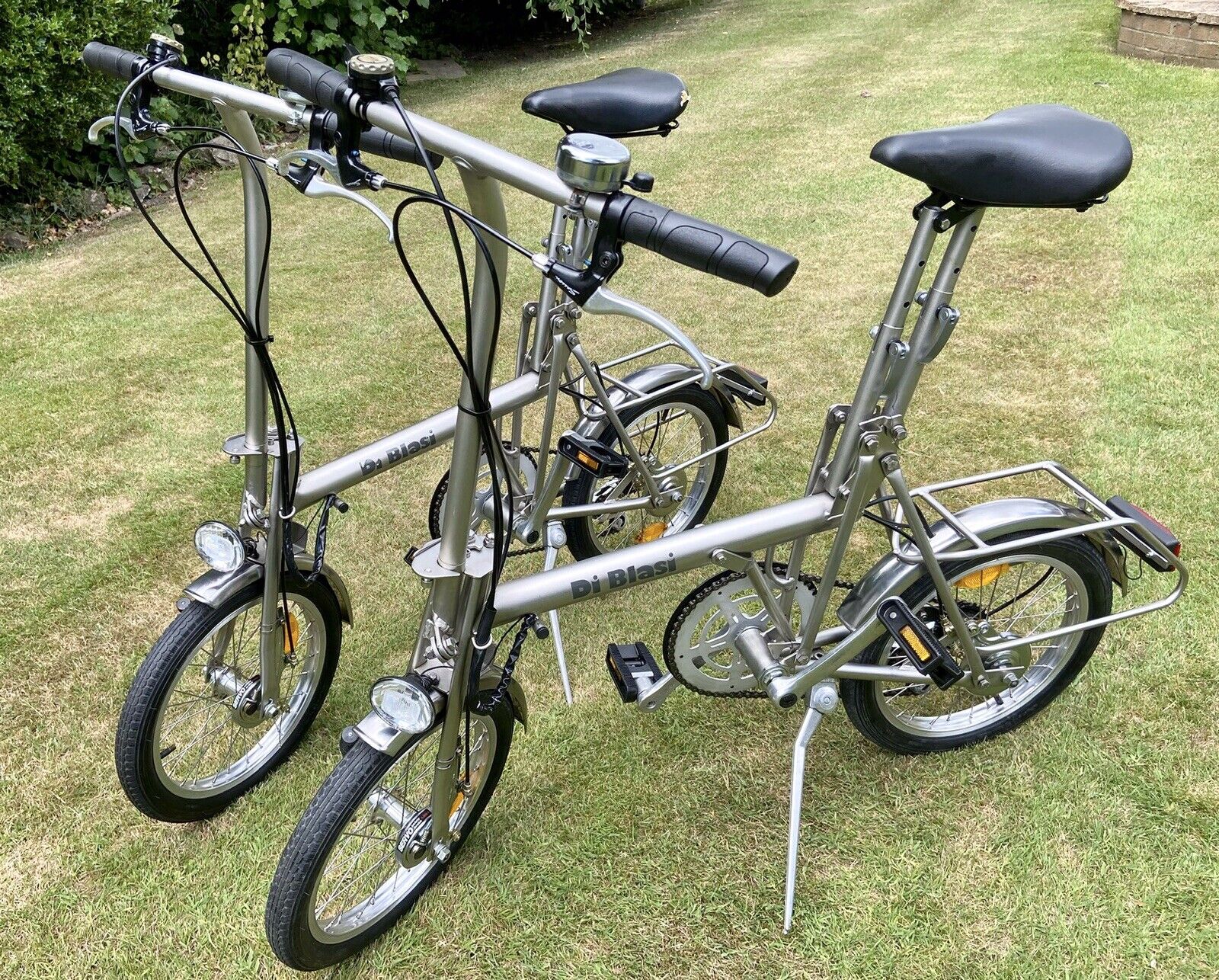 Pair of Di Blasi R4S Stainless Steel Folding 5 Speed Bicycles with Holdalls - Folding Bikes 4U