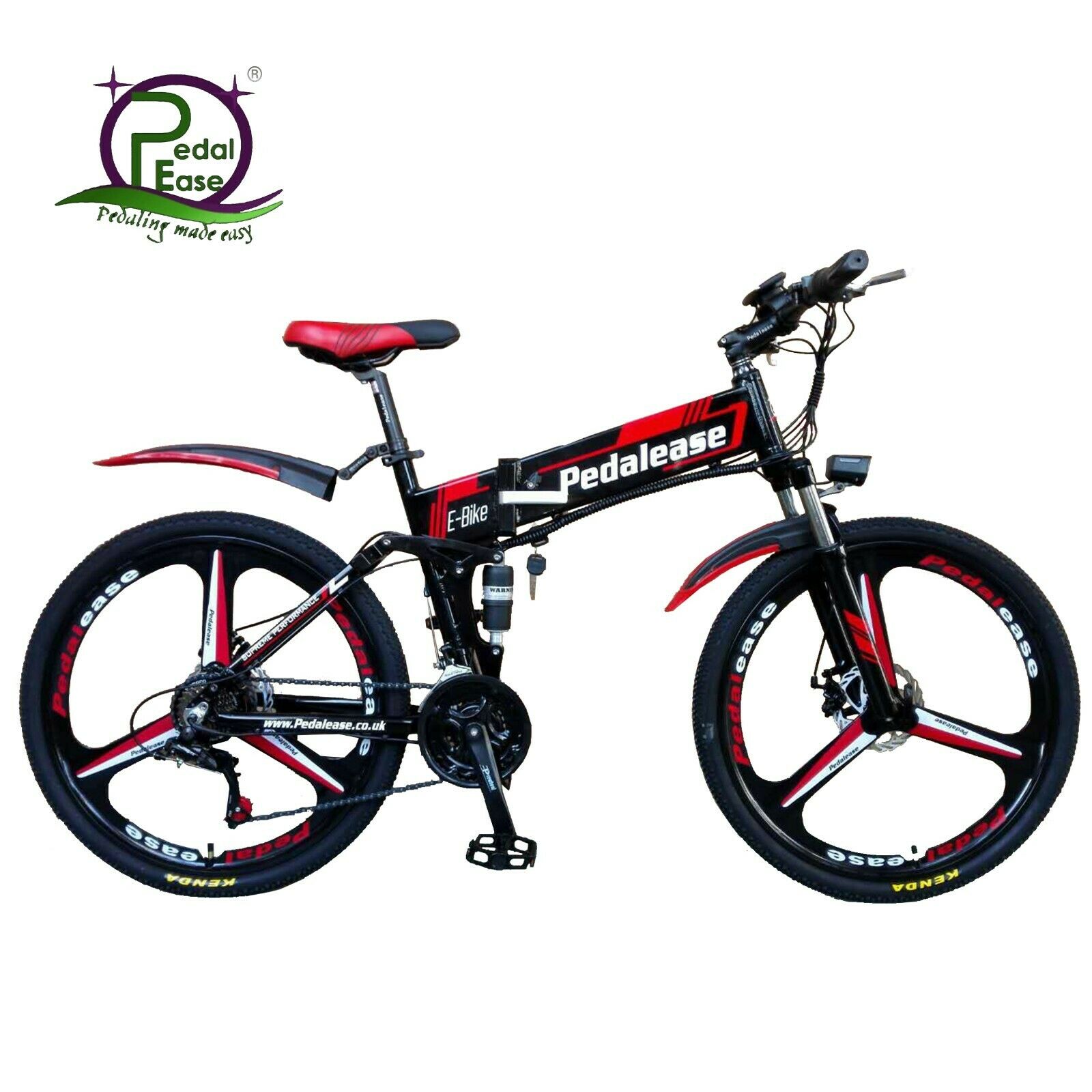PedalEase folding electric bike 48V 500W - hidden battery - Black colour - Folding Bikes 4U