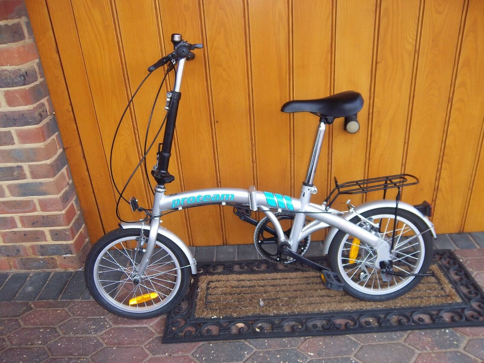 Proteam silver folding commuter bike bicycle 20" wheels 6 Shimano gears - Folding Bikes 4U