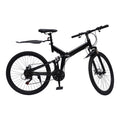 26 Inch Folding Mountain Bike 21 Speed Double Disc Brake Carbon Steel Frame Fold