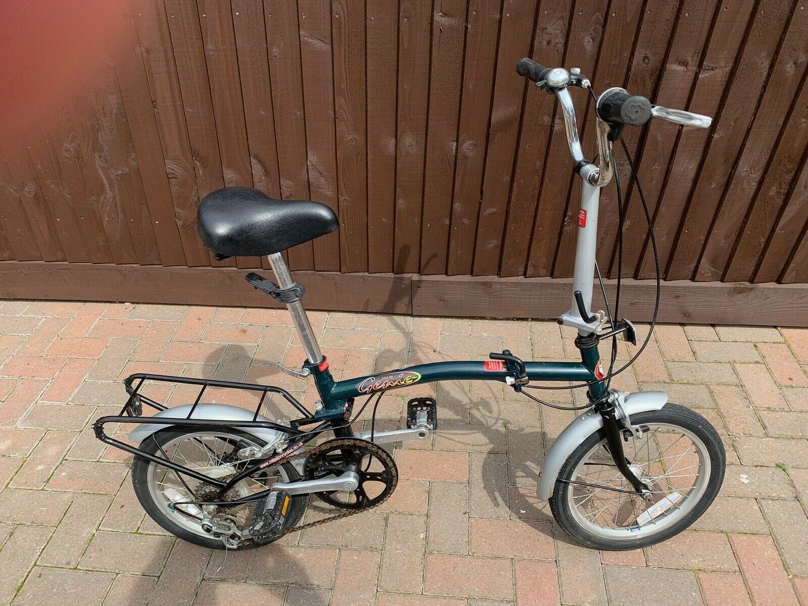 Space Genie folding bike British Racing Green Shift Gears Very Sturdy - Folding Bikes 4U