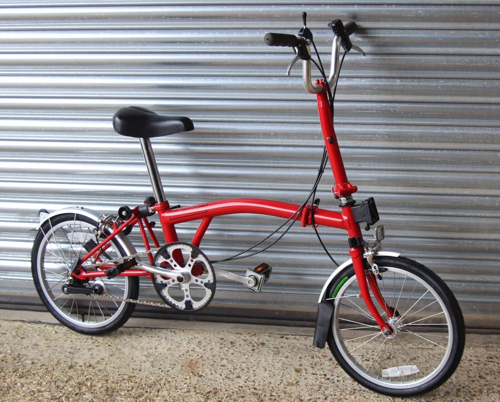 Vintage Red Brompton M3L T3 Sachs Spectro Torpedo 3 Speed Gears Folding Bike