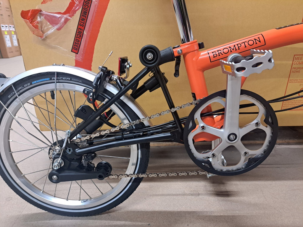 Brompton C-Line Explore Low bar Folding Bike Fire Coral