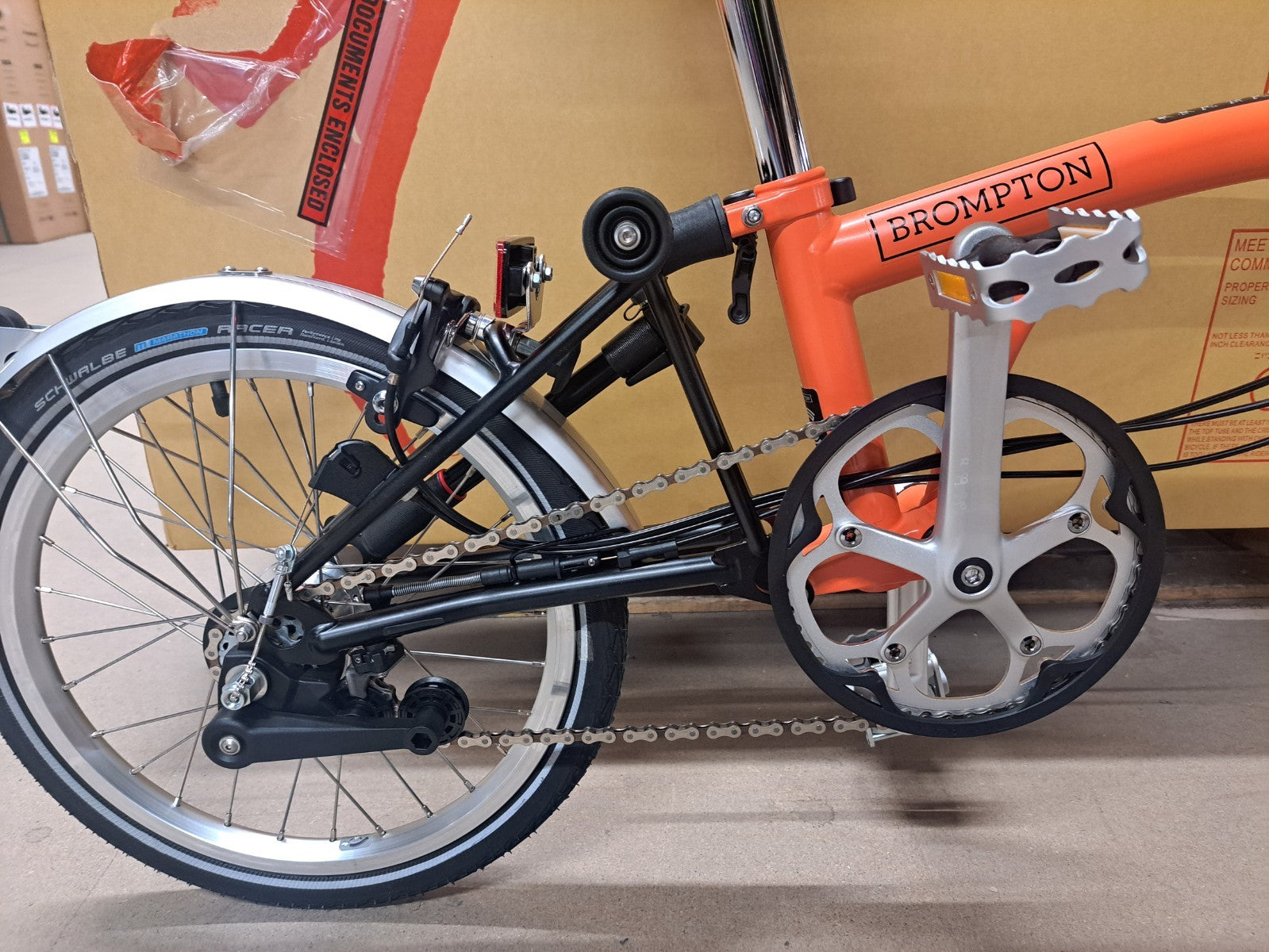 Brompton C-Line Explore Low bar Folding Bike Fire Coral