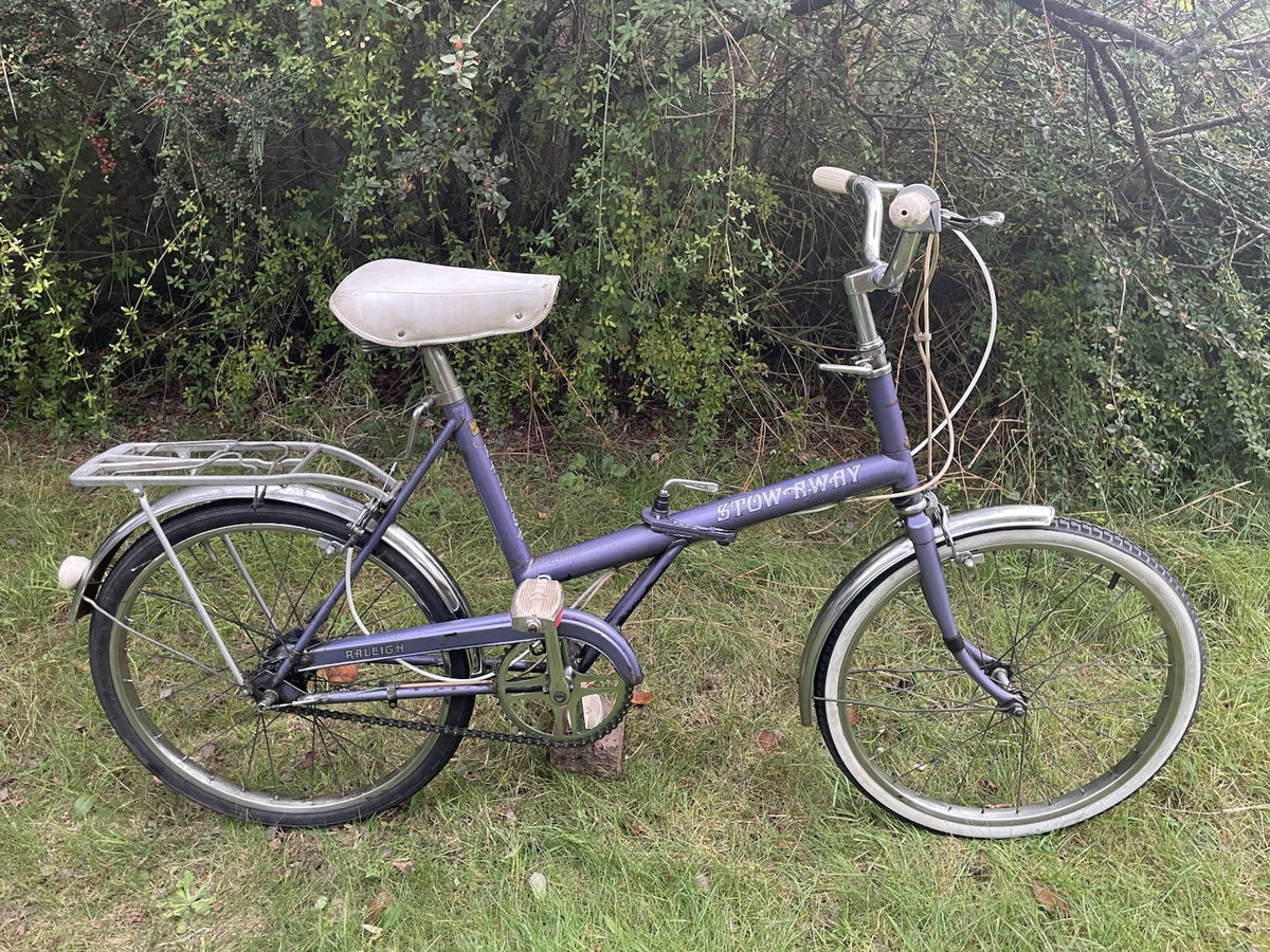 Raleigh Stowaway 1976 Folding Bike Purple Sturmey Archer Desirable Brooks Saddle