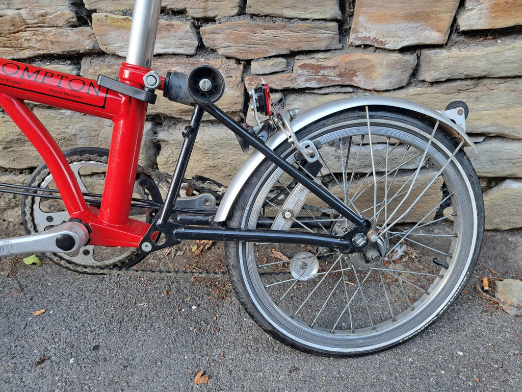 Brompton Folding Bike with 5-speed Hub Gear,  Red & Black