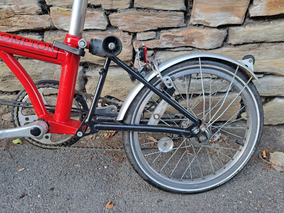 Brompton Folding Bike with 5-speed Hub Gear,  Red & Black