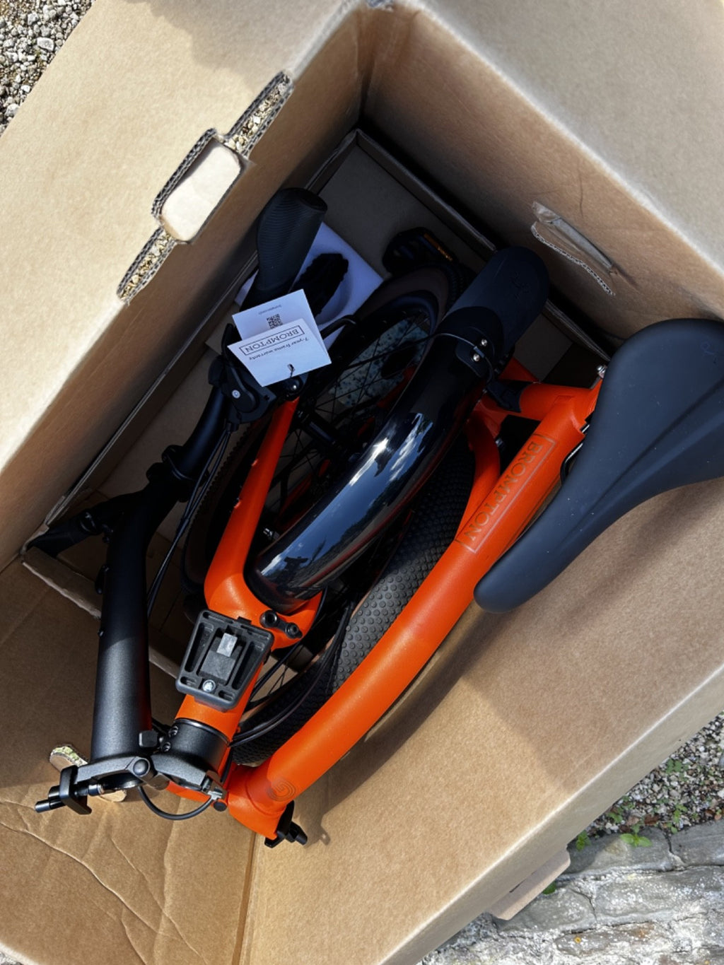 Brompton G Line with roller frame, 8 speed, size small, Adventure Orange
