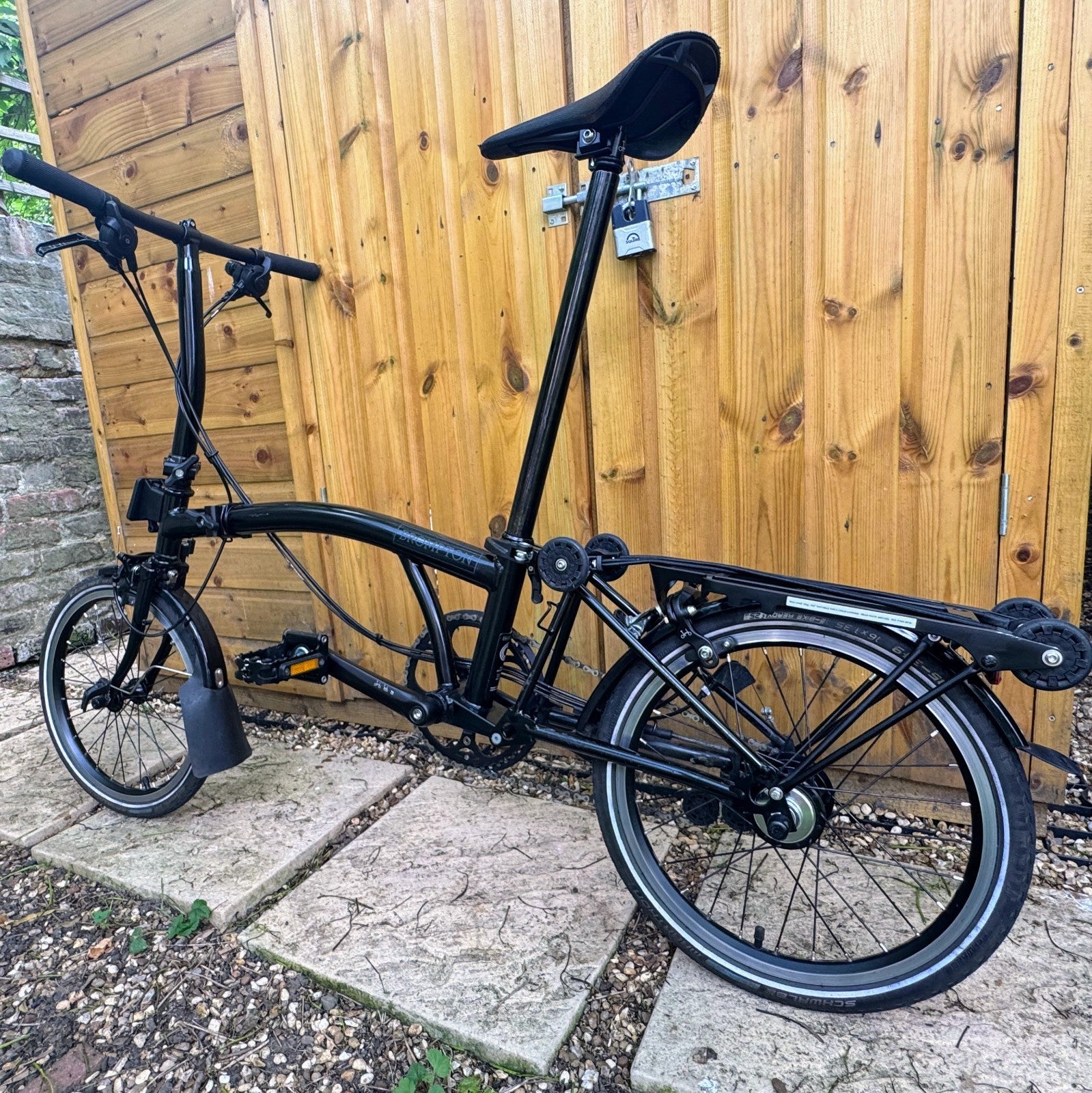 Brompton C‑Line S6L Black Edition Roller Rack – Low Handlebar – 6‑Speed - Brooks