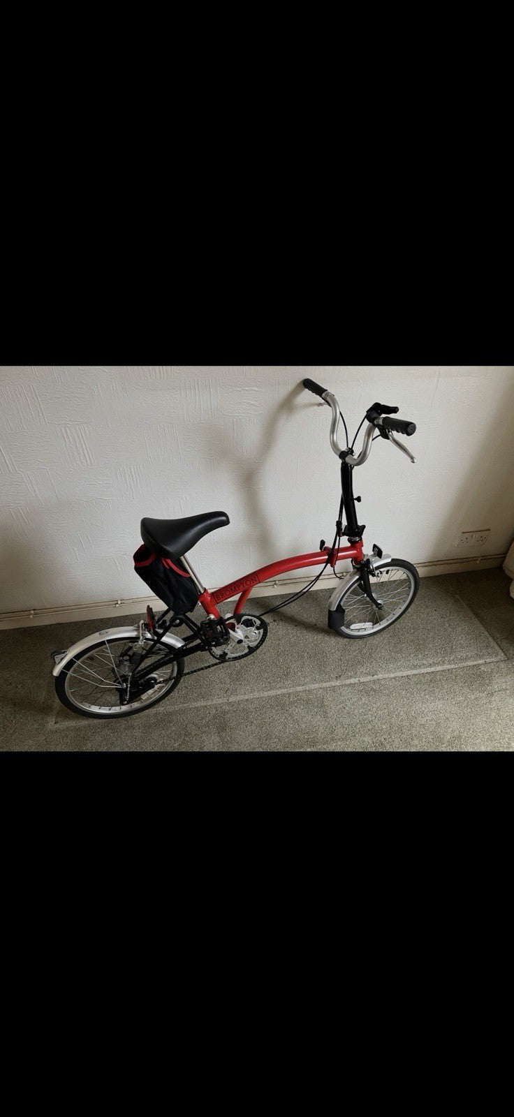 Red Brompton C Line M6R folding bicycle - Mint condition