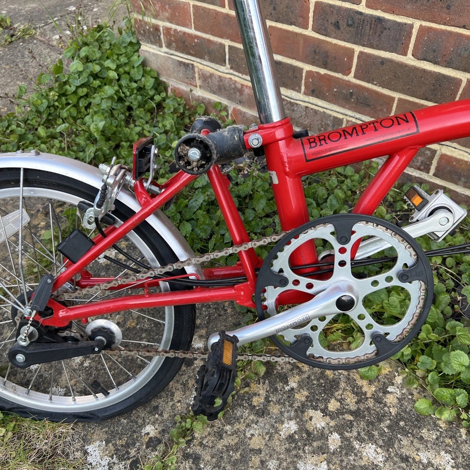 Brompton Bike Red.  Model L3.   Year 2004.  Poor Condition .