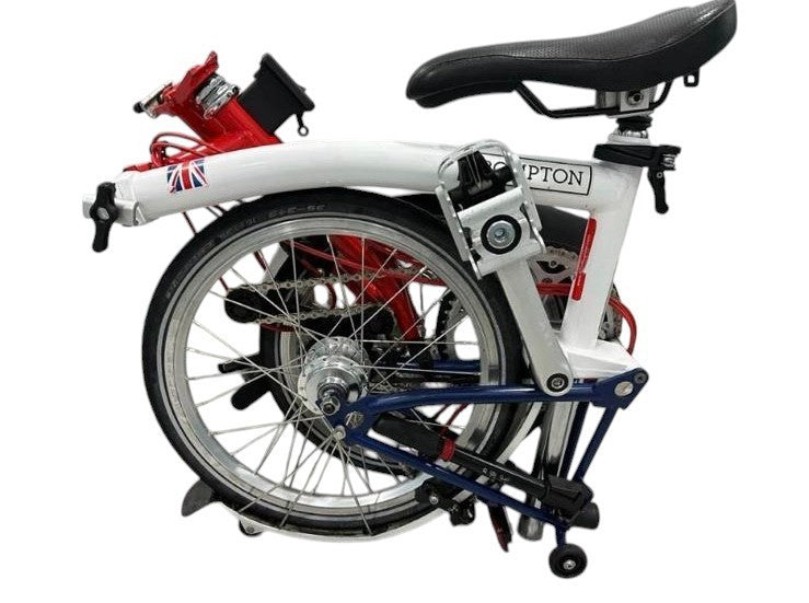Brompton BWC Edition S6L (6 Speed)  folding bicycle - White-Red-Blue