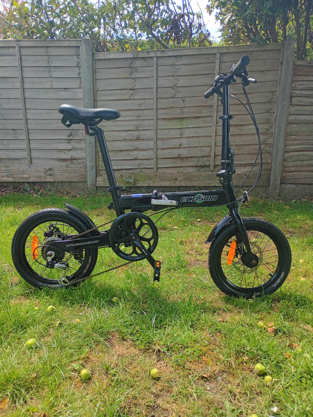 Folding Bicycle Ecosmo 16" Wheel Black Alloy 6SP Shimano Gear, DualDisc-16AF02BL