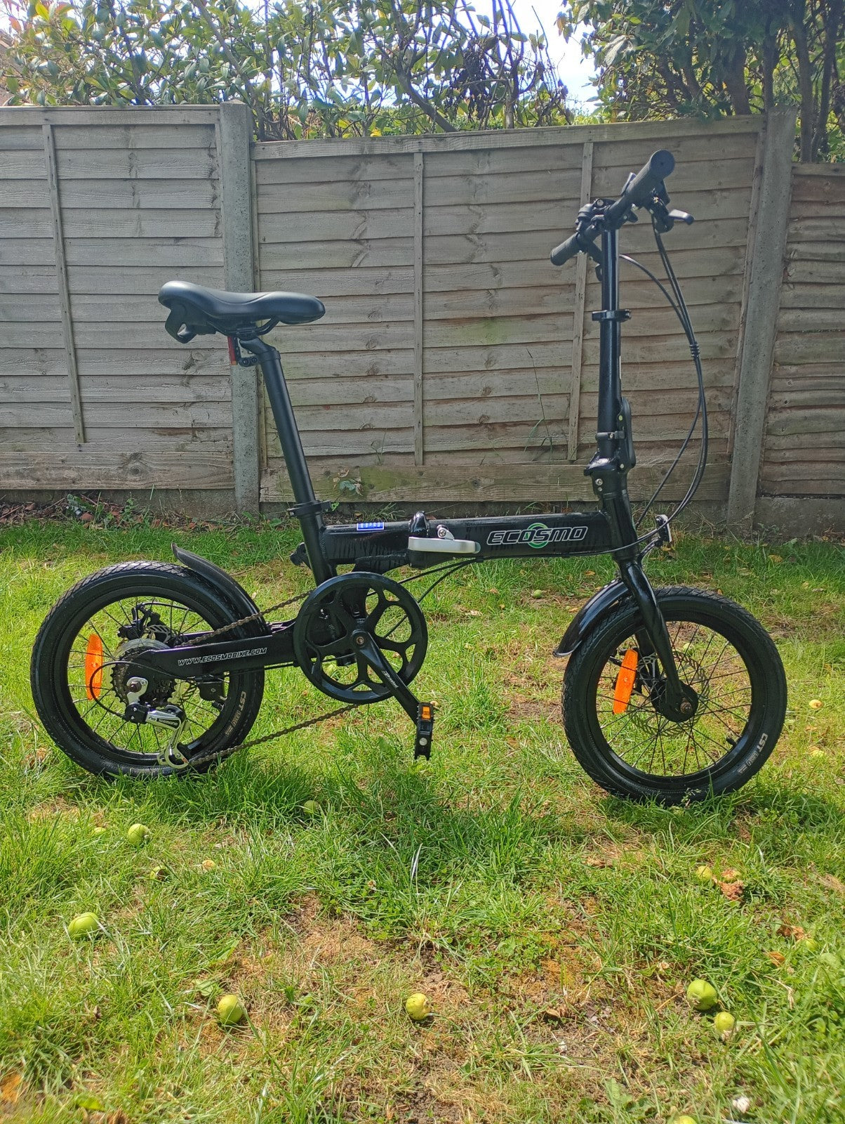 Folding Bicycle Ecosmo 16" Wheel Black Alloy 6SP Shimano Gear, DualDisc-16AF02BL