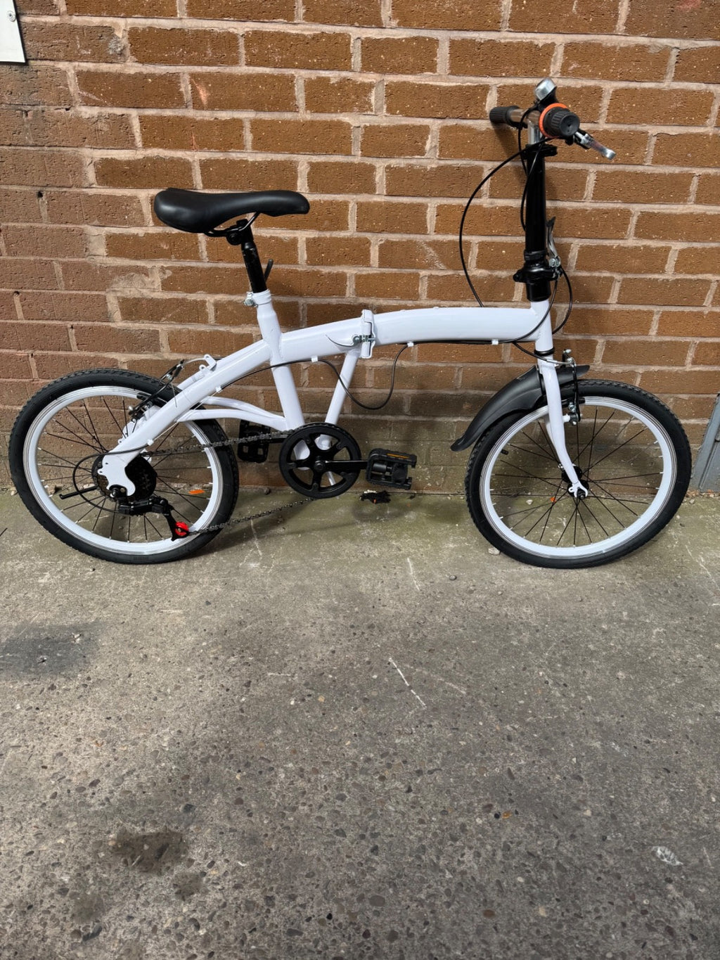 20 inch Unisex Folding Bike Adult Kids City Bike 6 Speeds Bicycle White
