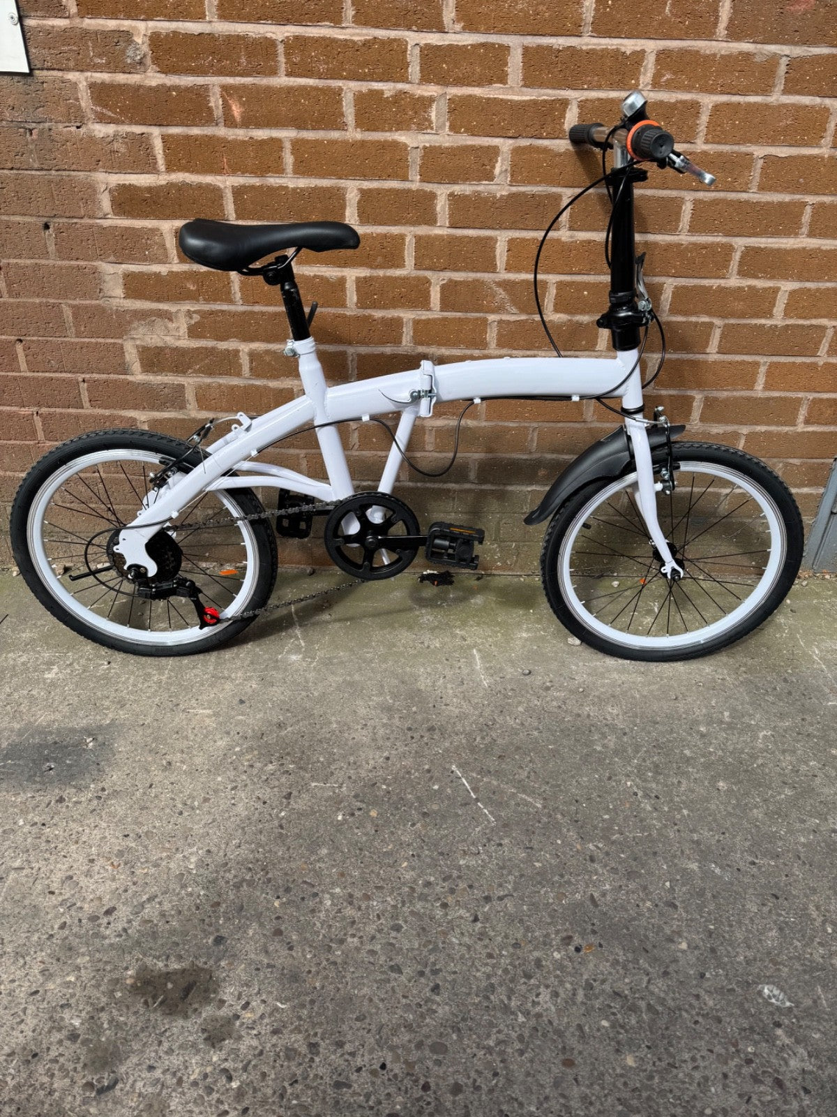 20 inch Unisex Folding Bike Adult Kids City Bike 6 Speeds Bicycle White
