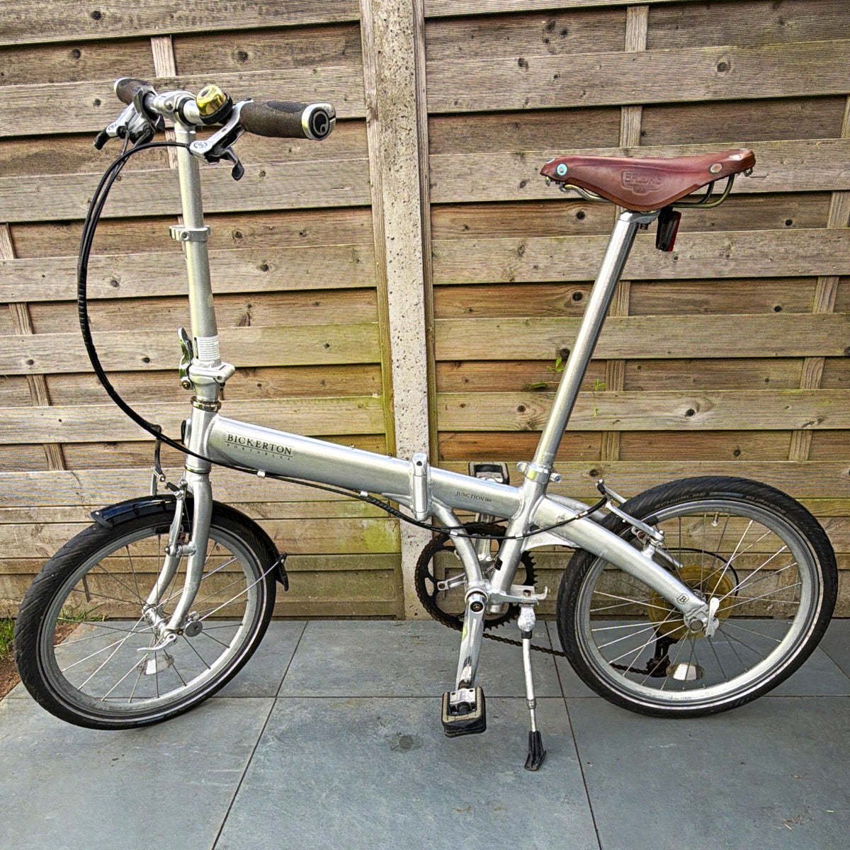 Bickerton Junction 1909 20in Folding Bike 7 Speed Silver Mudguards M Alloy