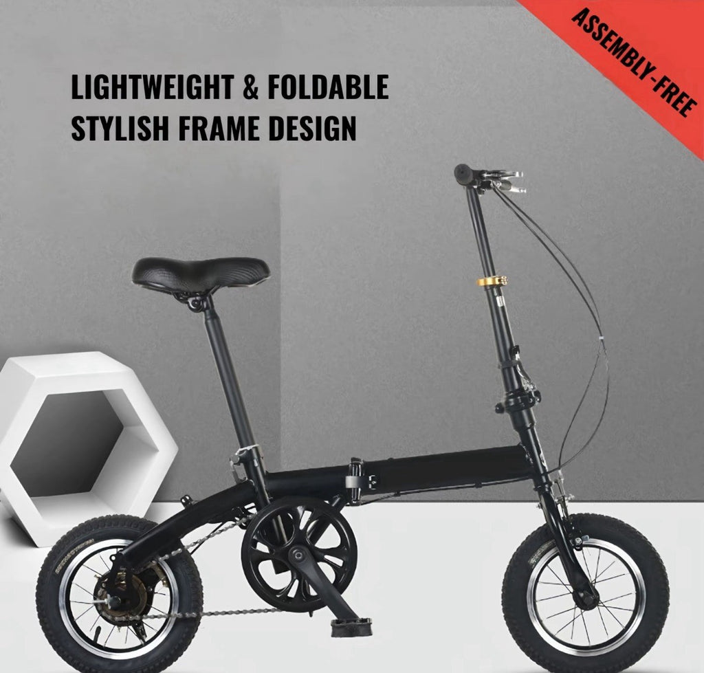 16 Inch Folding Bicycle with Dual Brakes, Adjustable Stem & Seat, Lightweight