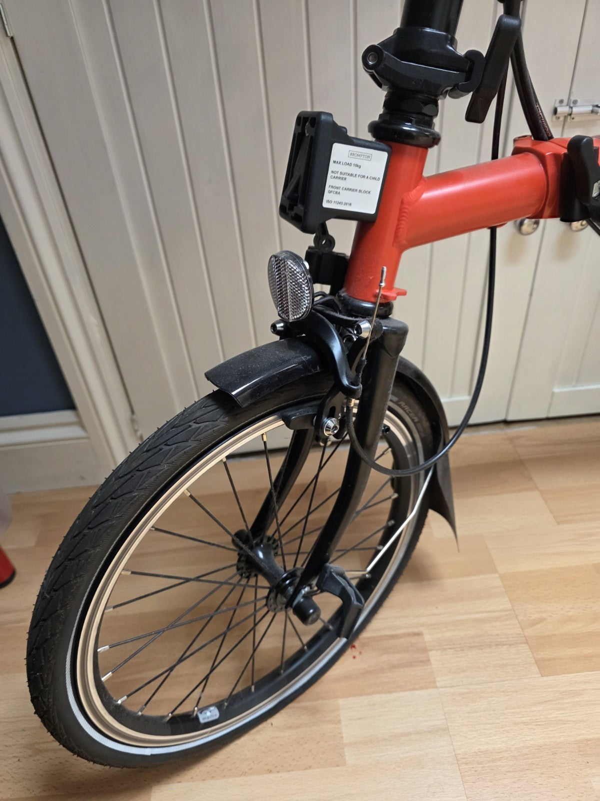 Brompton Folding Bike 16in M 2023 Red/Black Mudguards.