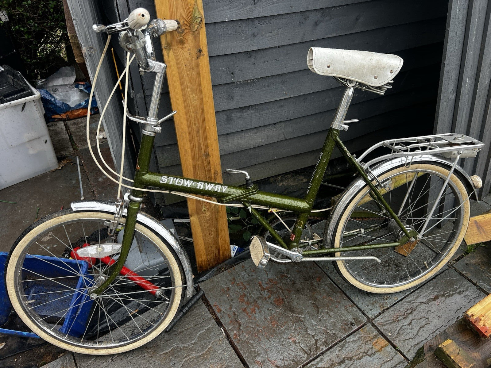 Stowaway Rayleigh Folding Bicycle Vintage Retro Bike 1980s Good Condition VGC