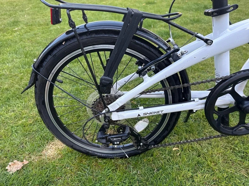 White Folding Bike Foldable City Bike for Adult 20" Commute Bicycle 6 Speed Gear