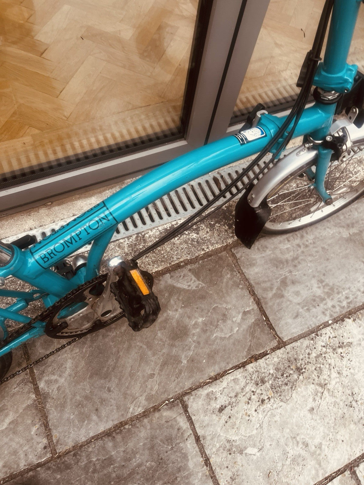 Brompton Folding Bike. Classic M3L model. 3 speed, lock and pump.