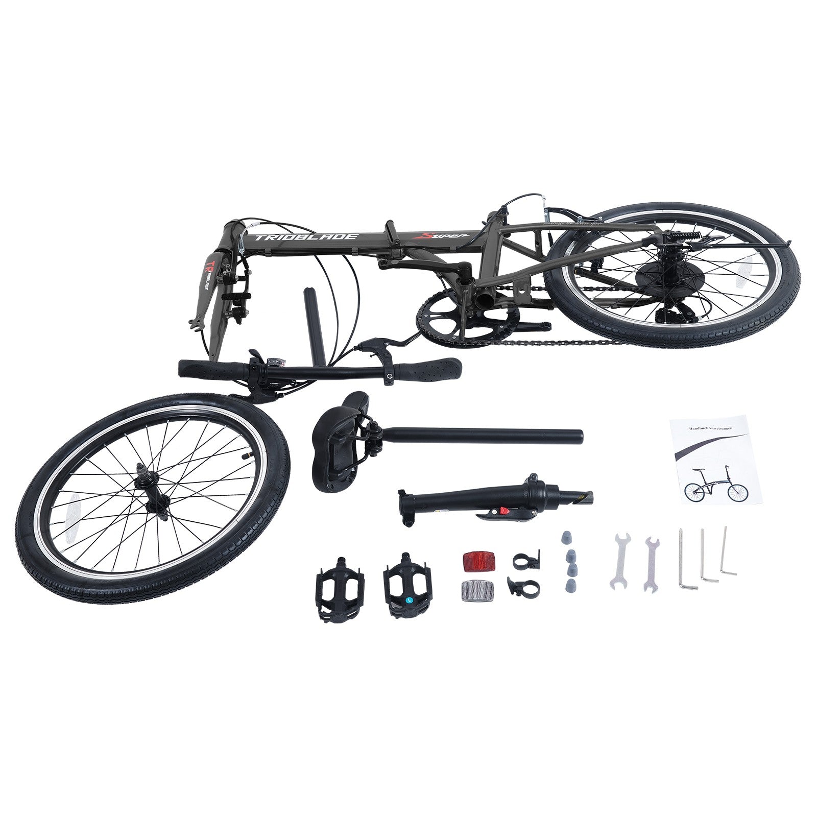 20 Inch Adult Folding Bicycle 7-speed Transmission System Folding Bicycle Black