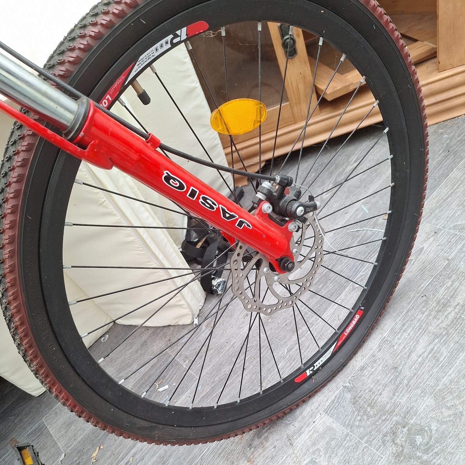 Jasiq Ebykka Foldable Pedal Bicycle  Carbon Steel Frame 21 Gear Red Black