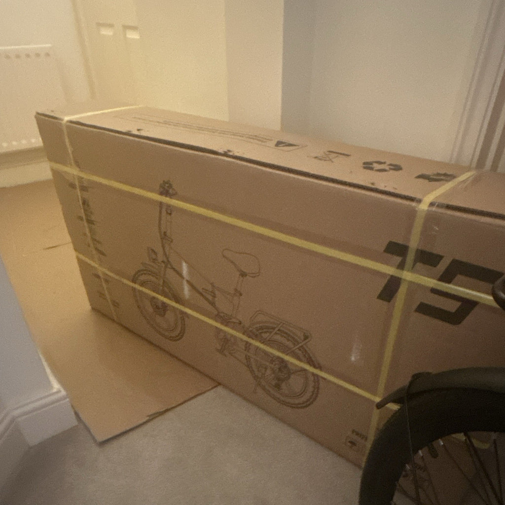 URLIFE T5 Folding Bike 20in Black Steel w/ LED Lights Rack Mudguards