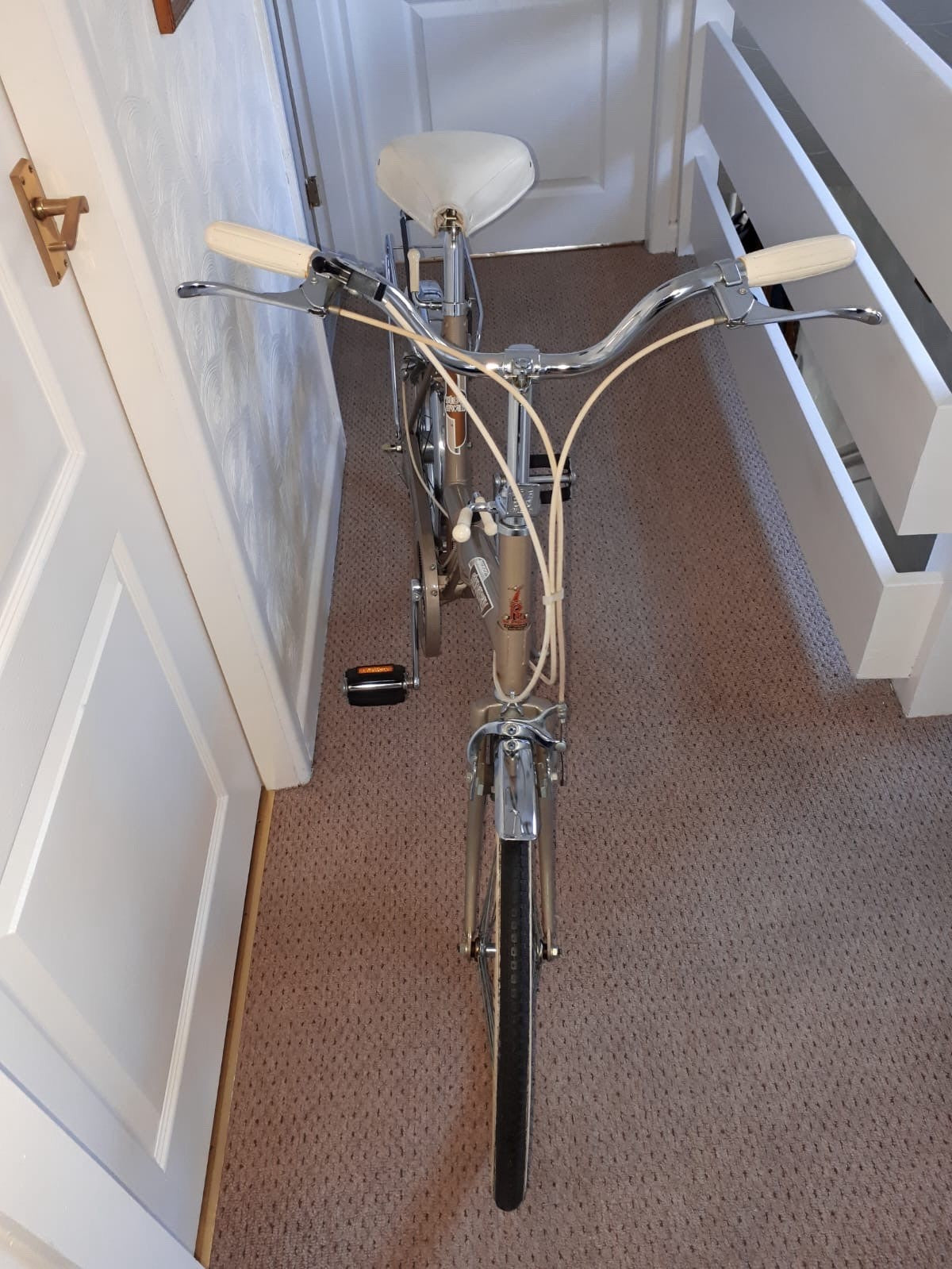 Ladies Raleigh stowaway folding bike in gold