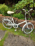 Raleigh Compact Vintage unisex Folding Bike Bicycle Retro Cream White 1970s