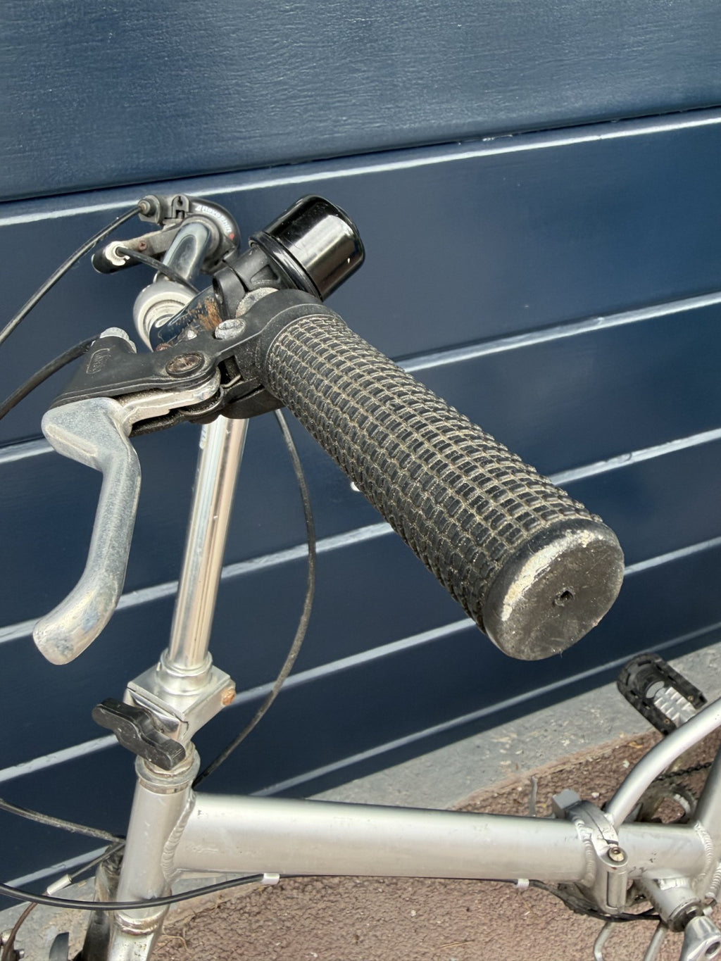 Vintage Silver Aluminium Folding Bike 6 Speed Grip Shifter