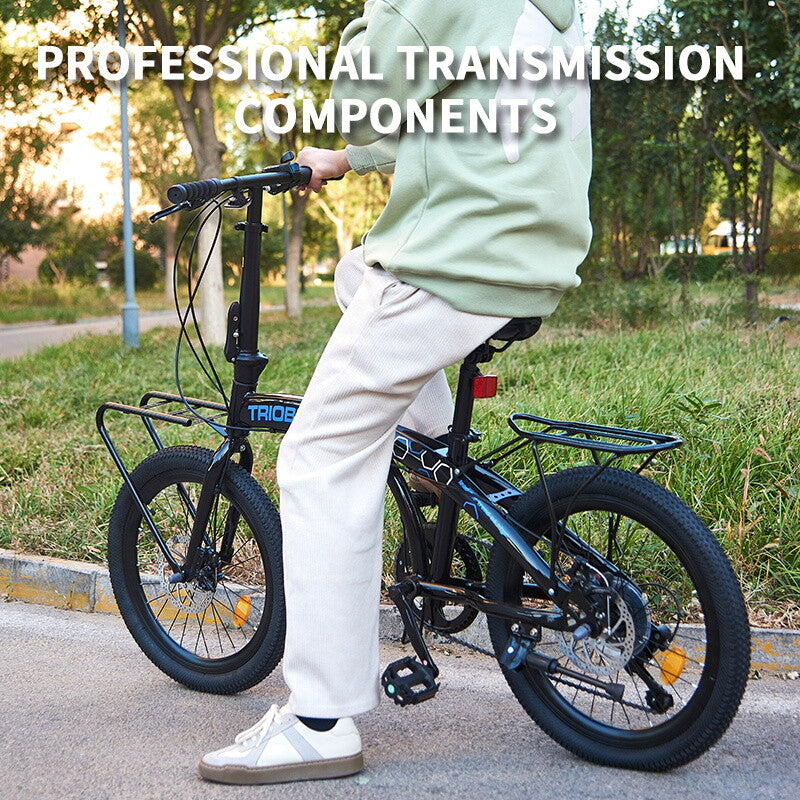 Folding Bicycle 20 Inch Bikes for Adults 7-Speed Variable Foldable City Bicycle