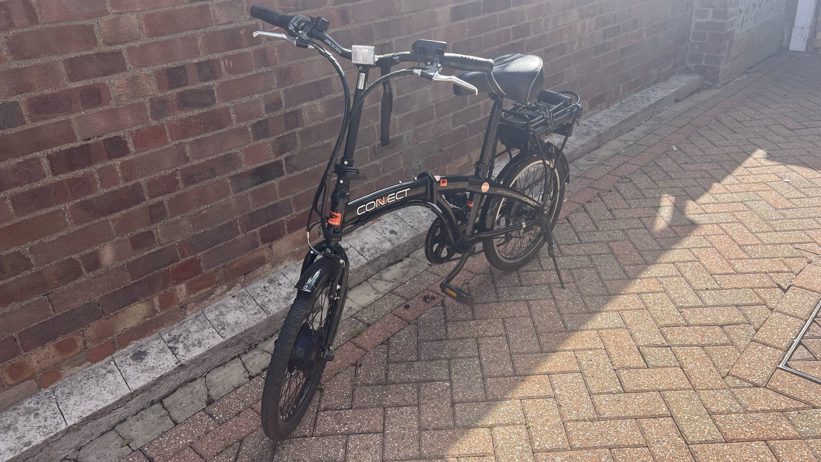 Connect Folding Bike 20in Black Flat Bar with Rear Rack Mudguards Kickstand