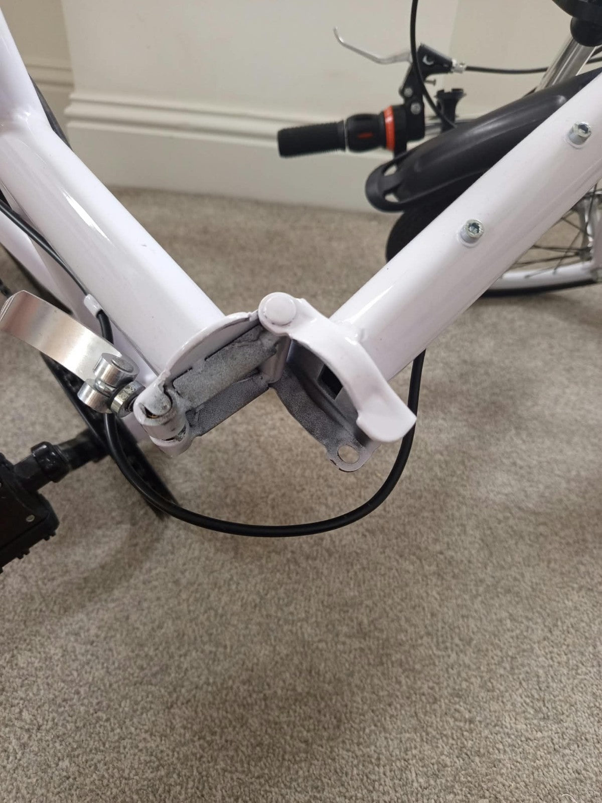 White Folding Bike Foldable City Bike for Adult 20" Commute Bicycle 6 Speed Gear