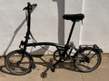 Brompton C line 2-Speed Folding Bike Black + EZ Wheels Upgrades, Very Good