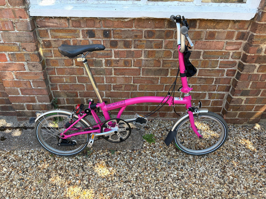 Brompton M3L Folding Bike x2 - Black & Pink - VGC