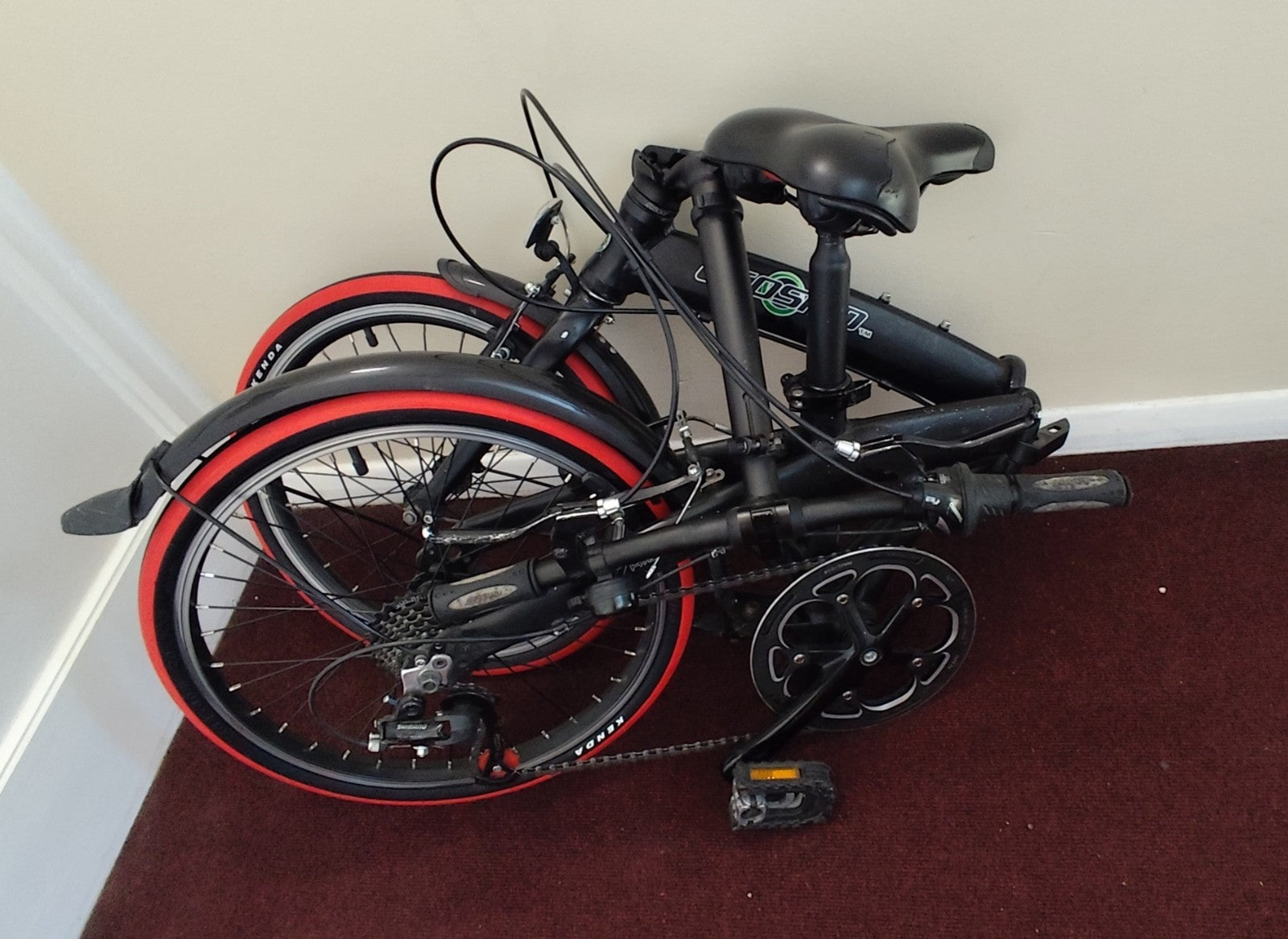 Ecosmo Alloy Folding City Bicycle (20 inch) Black,7 Speed SHIMANO
